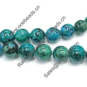Gemstone beads, chtysocolla, round, 14mm, Sold per 16-inch Strand 