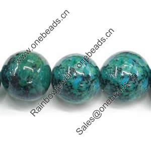 Gemstone beads, chtysocolla, round, 10mm, Sold per 16-inch Strand 