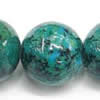 Gemstone beads, chtysocolla, round, 10mm, Sold per 16-inch Strand 