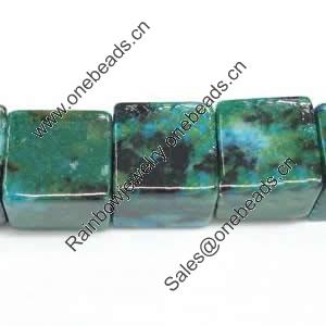 Gemstone beads, chtysocolla, cube, 8x8mm, Sold per 16-inch Strand 