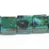 Gemstone beads, chtysocolla, cube, 10x10mm, Sold per 16-inch Strand 