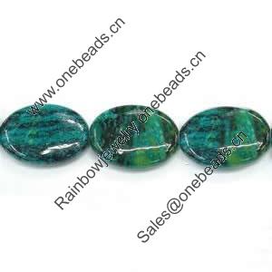 Gemstone beads, chtysocolla, oval, 13x18mm, Sold per 16-inch Strand 