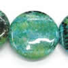 Gemstone beads, chtysocolla, coin, 20x20mm, Sold per 16-inch Strand 