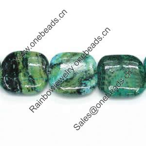 Gemstone beads, chtysocolla, cube, 25x25mm, Sold per 16-inch Strand 