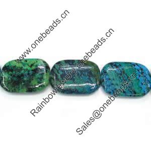 Gemstone beads, chtysocolla, rectangle, 25x35mm, Sold per 16-inch Strand 