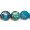 Gemstone beads, chtysocolla, coin, 12x12mm, Sold per 16-inch Strand