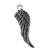 Pendant/Charm, Zinc Alloy Jewelry Findings, Lead-free, Wing 32x10mm, Sold by Bag