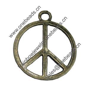 Pendant/Charm, Zinc Alloy Jewelry Findings, Lead-free, peace sign 21mm, Sold by Bag