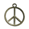 Pendant/Charm, Zinc Alloy Jewelry Findings, Lead-free, peace sign 21mm, Sold by Bag