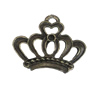 Pendant/Charm, Zinc Alloy Jewelry Findings, Lead-free, crown 18x20mm, Sold by Bag