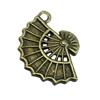 Pendant/Charm, Zinc Alloy Jewelry Findings, Lead-free, Fan 16x22mm, Sold by Bag