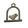 Pendant/Charm, Zinc Alloy Jewelry Findings, Lead-free, birdcage 15x18mm, Sold by Bag