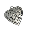 Pendant/Charm, Zinc Alloy Jewelry Findings, Lead-free, Heart 20x24mm, Sold by Bag