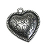 Pendant/Charm, Zinc Alloy Jewelry Findings, Lead-free, Heart 20x206mm, Sold by Bag