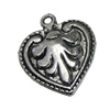 Pendant/Charm, Zinc Alloy Jewelry Findings, Lead-free, Heart 18x20mm, Sold by Bag