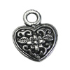 Pendant/Charm, Zinc Alloy Jewelry Findings, Lead-free, Heart 18x16mm, Sold by Bag