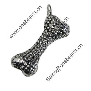 Pendant/Charm, Zinc Alloy Jewelry Findings, Lead-free, Bone 8x20mm, Sold by Bag