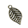 Pendant/Charm, Zinc Alloy Jewelry Findings, Lead-free, Leaf 10x20mm, Sold by Bag