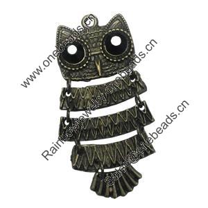 Pendant/Charm, Zinc Alloy Jewelry Findings, Lead-free, Animal 26x50mm, Sold by PC