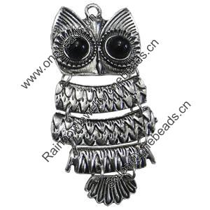 Pendant/Charm, Zinc Alloy Jewelry Findings, Lead-free, Animal 36x70mm, Sold by PC