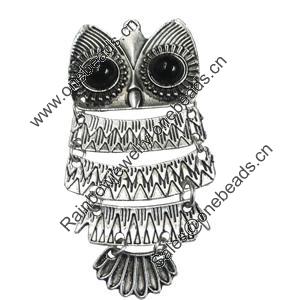 Pendant/Charm, Zinc Alloy Jewelry Findings, Lead-free, Animal 46x28mm, Sold by PC