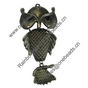 Pendant/Charm, Zinc Alloy Jewelry Findings, Lead-free, Animal 41x92mm, Sold by PC