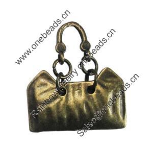 Pendant/Charm, Zinc Alloy Jewelry Findings, Lead-free, Bag 23x27mm, Sold by Bag