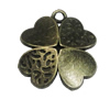 Pendant/Charm, Zinc Alloy Jewelry Findings, Lead-free, Heart-Flower  24x25mm, Sold by Bag