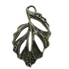 Pendant/Charm, Zinc Alloy Jewelry Findings, Lead-free, Leaf 25x40mm, Sold by Bag