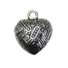 Pendant/Charm, Zinc Alloy Jewelry Findings, Lead-free, Heart 15mm, Sold by Bag