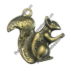 Pendant/Charm, Zinc Alloy Jewelry Findings, Lead-free, Animal 22x22mm, Sold by Bag