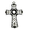 Pendant/Charm, Zinc Alloy Jewelry Findings, Lead-free, Cross 58x77mm, Sold by PC