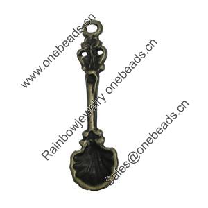 Pendant/Charm, Zinc Alloy Jewelry Findings, Lead-free, Scoop 33x8mm, Sold by Bag