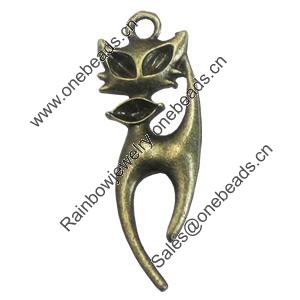 Pendant/Charm, Zinc Alloy Jewelry Findings, Lead-free, Animal 12x38mm, Sold by Bag