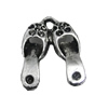 Pendant/Charm, Zinc Alloy Jewelry Findings, Lead-free, shoes 54x16mm, Sold by Bag