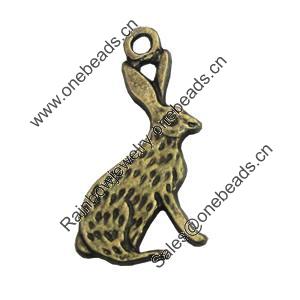 Pendant/Charm, Zinc Alloy Jewelry Findings, Lead-free, Animal 14x25mm, Sold by Bag