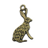 Pendant/Charm, Zinc Alloy Jewelry Findings, Lead-free, Animal 14x25mm, Sold by Bag