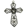 Pendant/Charm, Zinc Alloy Jewelry Findings, Lead-free, Cross 62x88mm, Sold by PC