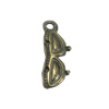 Pendant/Charm, Zinc Alloy Jewelry Findings, Lead-free, Glasses 19x6mm, Sold by Bag