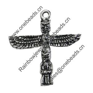 Pendant/Charm, Zinc Alloy Jewelry Findings, Lead-free, Cross 24x25mm, Sold by Bag