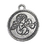 Pendant/Charm, Zinc Alloy Jewelry Findings, Lead-free, Flat Round 20mm, Sold by Bag