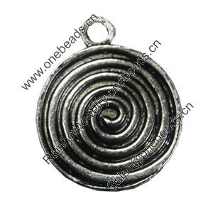 Pendant/Charm, Zinc Alloy Jewelry Findings, Lead-free, Flat Round 8mm, Sold by Bag