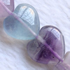 Gemstone beads, fluorite, heart, 14mm, Sold per 16-inch Strand 