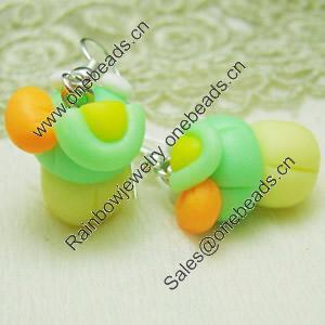 Handmade Fimo Earring, Bead size:10-15mm, Sold by Dozen 