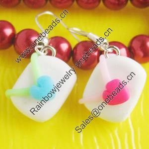 Handmade Fimo Earring, Bead size:10-15mm, Sold by Dozen 