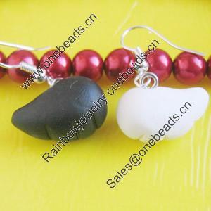 Handmade Fimo Earring, Bead size:10-15mm, Sold by Dozen 