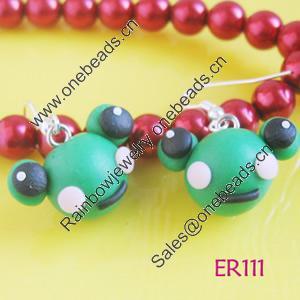 Handmade Fimo Earring, Bead size:10-15mm, Sold by Dozen 