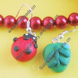 Handmade Fimo Earring, Bead size:10-15mm, Sold by Dozen 