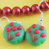 Handmade Fimo Earring, Bead size:10-15mm, Sold by Dozen 