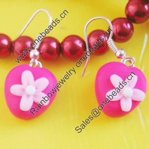 Handmade Fimo Earring, Bead size:10-15mm, Sold by Dozen 